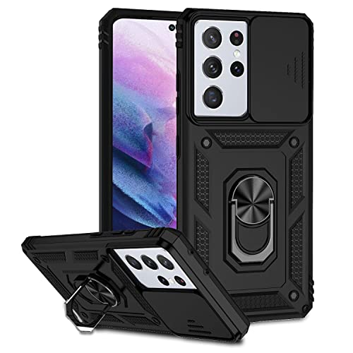 Coque Galaxy S21 Ultra militaire noire avec protège-caméra robuste