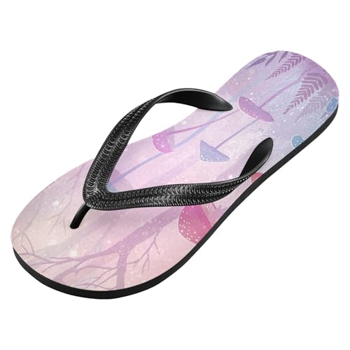 Burbuja Magic Forest Mushrooms Flip Flops for Women Men, Soft Thong Sandals Rubber Slippers for Pool Beach Essentials2