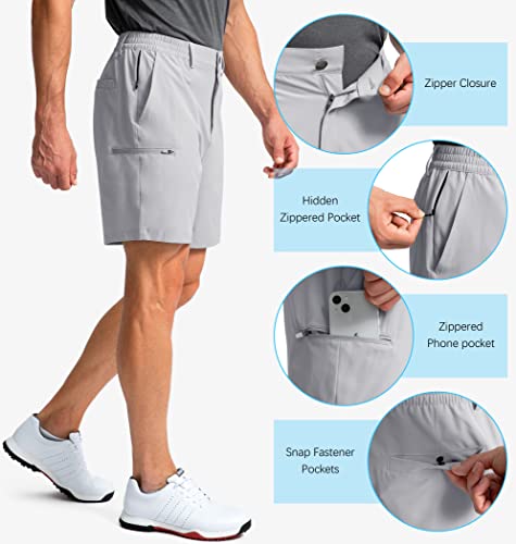 Image of Pinkbomb Men's Golf Shorts with 6 Pockets Stretch Quick Dry Hiking Work Dress Shorts for Men