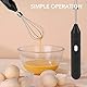 Elektrischer Schneebesen, Kabelloser Handmixer 3 Geschwindigkeiten Zum Backen zu Hause (Schwarz)