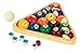 EastPoint Sports Masterton Billiard Ball Set - Full Set Tournament Spec Resin Billiard Balls - Wooden 8-Ball Rack with 9 Ball Insert - Includes Chalk and Scuffer