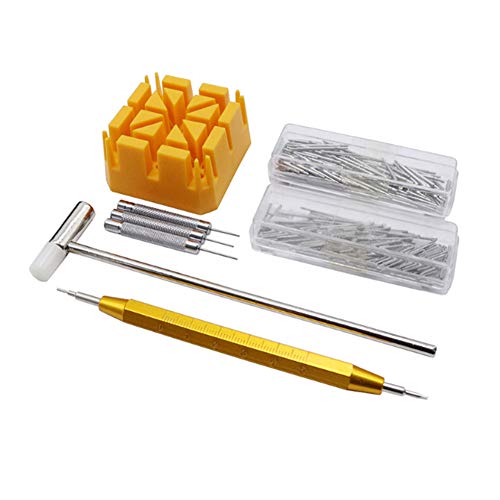 Uhrenreparatursatz, Uhrenarmband-Verbindungsstift-Werkzeugsatz, Uhrenarmbandhalter, Uhrenfederstab-Werkzeuge für die Reparatur von mechanischen Quarzarmbanduhren (242 Stück) Cover