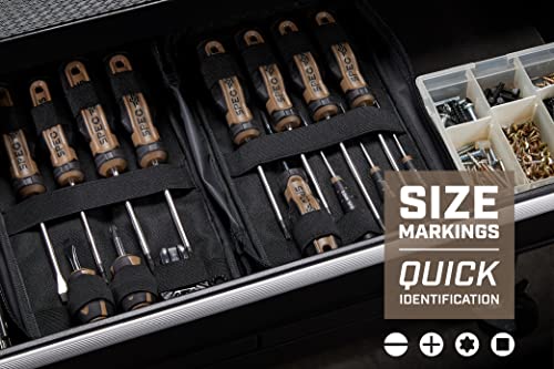 Image of Spec Ops Tools Screwdriver Set for Professional Construction & Jobsite Use, Phillips, Slotted, Torx and Square Drivers with Magnetic Tips, 14-Piece