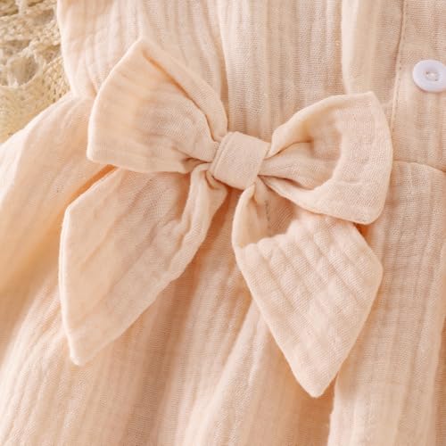 Image of Toddler Girl Clothes Sleeveless Top Shorts 2Pc Summer Outfit 12M-5T | 100% Cotton, Soft breathable, Double crepe fabric, Adorable bow ruffle pocket design, Perfect for daily wear, birthday, party