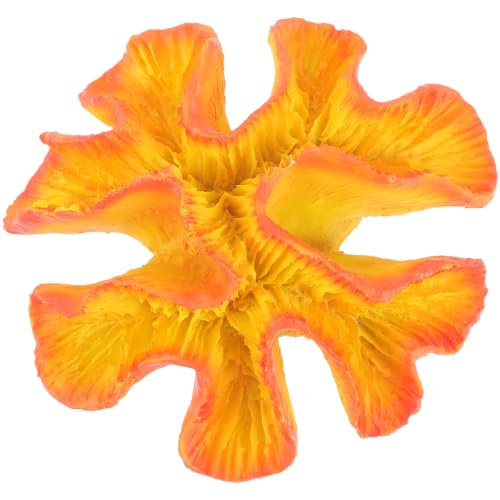 Image of Alipis Coral Reef Ornament Orange Resin for Fish Tank Aquarium Decor