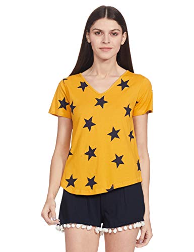 Image of A.T.U.N. (ALL THINGS UBER NICE) Women's Cotton Relaxed Fit Sleepwear Set | Tees with Shorts Set