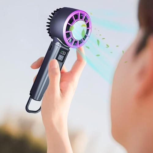 Image of STARQ Mini Handheld Rechargeable Fan Compact & Powerful Cooling Fan for Travel, Office, Outdoor Use (Ice-Cooling-Fan-A3Pro Grey)