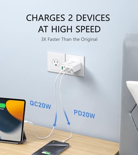 Dulums HNT-PD415 [2-Pack] Usb C Wall Charger, 50W 5-Port Pd Fast Usb C Charging Block,2Usb C+3Usb A Multiport Plug,Type C Power Adapter Brick Cube For Iphone 15/14/13/12/11/Pro Max/Xs/Xr,Ipad,For Switch,Samsung,Tablet thumb #2