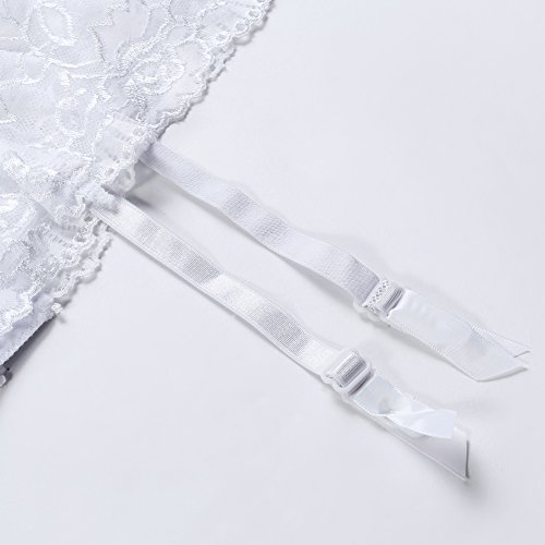 Sensphi Women's Lace Garter Belts And Stocking Sets (White) #TOP4