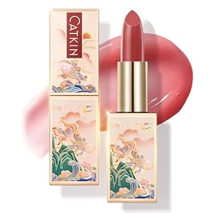 CATKIN Lip Balm Color Tinted Lip Stain Ultra Hydrating Moistrurizer Chapstick with Vitamin E Nourishing For Cracked & Dry Lips 0.12 oz C06 Camellia