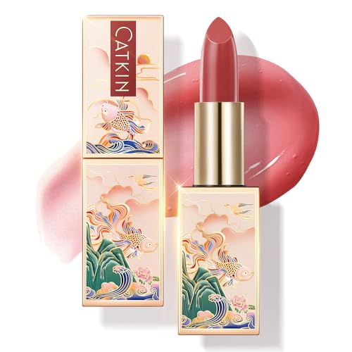 CATKIN Lip Balm Color Tinted Lip Stain Ultra Hydrating Moistrurizer Chapstick with Vitamin E Nourishing For Cracked & Dry Lips 0.12 oz C06 Camellia