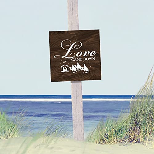 Plaque murale bois Love Came Down décoration suspendue - 6