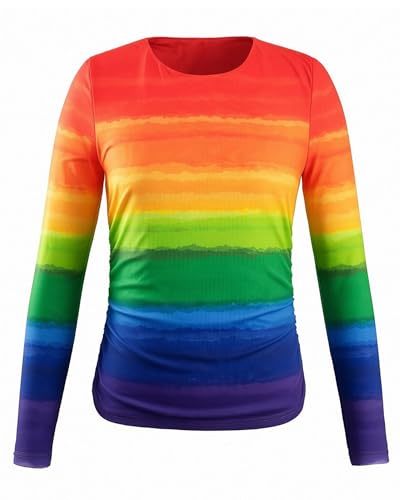 Image of MOUSYA Sheer Tops for Women Mesh Long Sleeve Top See Through Sexy Going Out Tee Summer Crewneck Party Undershirt