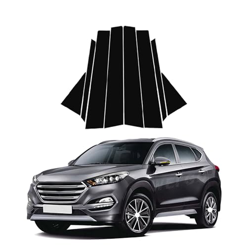 Caches de montants noir brillant premium pour vitres de Hyundai Tucson 2015-2020