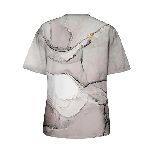 Dasayo Women Marble Print Tees Shirt Casual Summer Short Sleeve Cute T-Shirts Tops Fashion Vintage Goiong Out Blouses Tee #TOP4