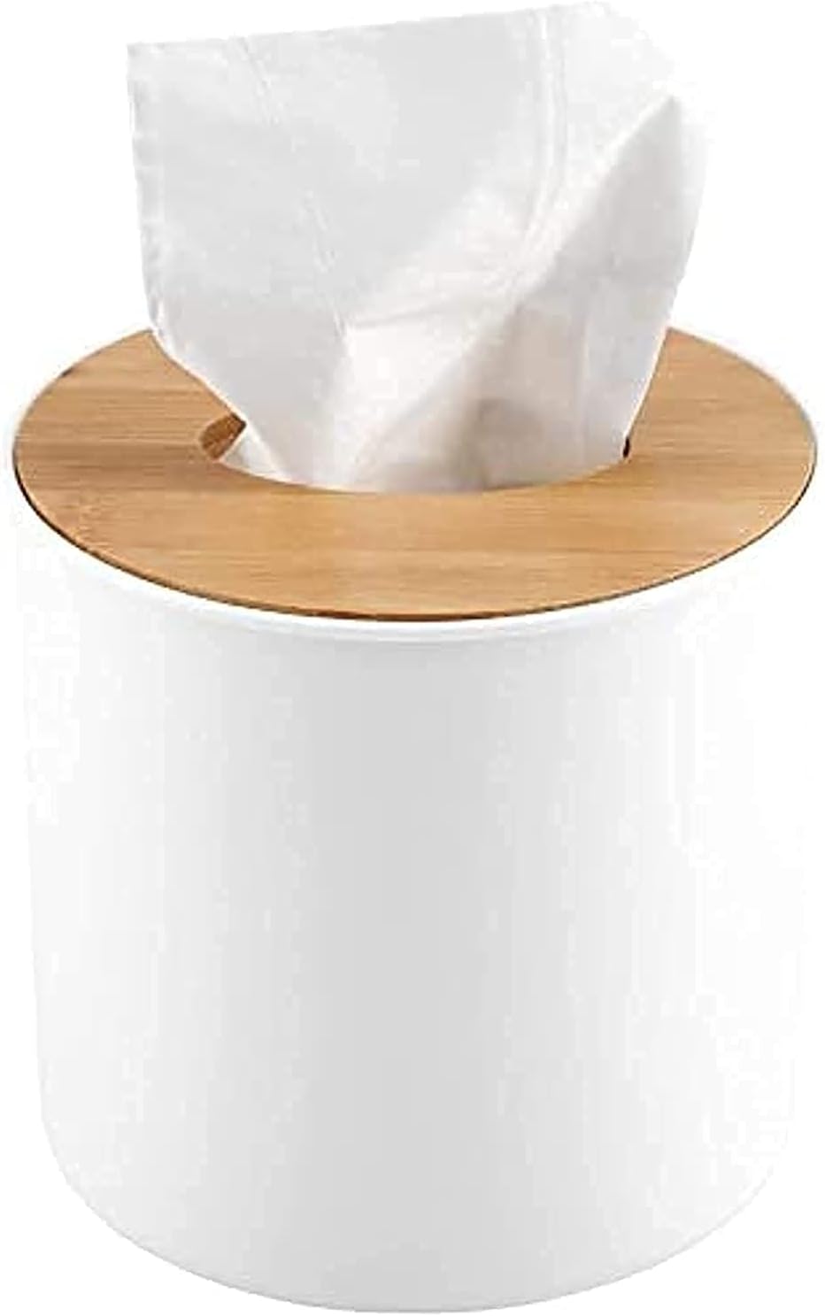 KASTWAVE Napkin Case, Removable Bamboo/Wood Cover Plastic Tissue Box Holder Storage Organizer for Home Car Office for Bathroom Vanity Countertop, Night Stands, Office Desk & Car