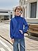 Haloumoning Boys Quarter Zip Quilted Sweatshirts Kids Fashion Long Sleeve Pullover Clothes 5-14 Years Royal Blue