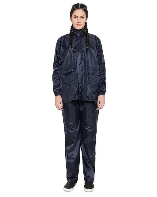 Raincoat For Women With Waterproof Pant, Inbuilt Hood & Carry Bag (Set of 1)