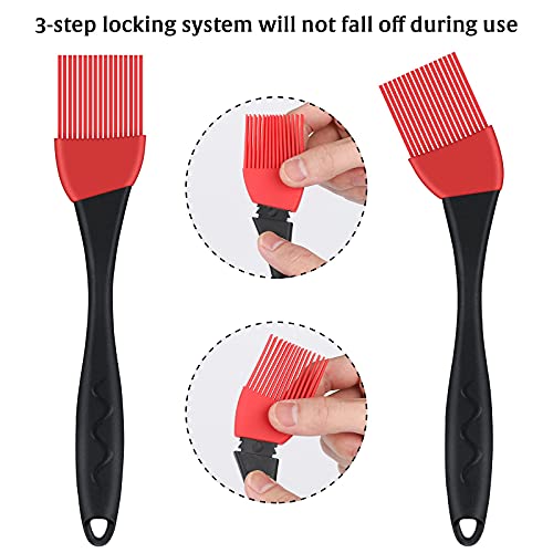 Focus Flame Basting Bbq Baster Brush Grilling 2 Pcs 8 In Silicone Pastry Brush Oil Cooking Brush For Cast Iron Perfect Barbecue Baking Sauce Butter Dessert Marinade Meat Dishwasher Safe Bbq Brush #TOP2