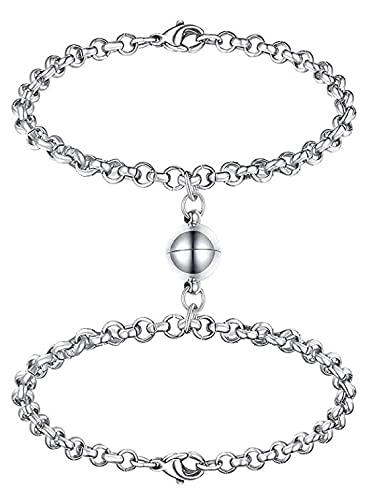 Bigwheels I Love You 2 Pcs Magnetic Valentines Day Special Mutual Attraction Romantic Love Couples Round Ball Shape Friendship Promise 2 In 1 Duo Wrist Band Cuff Chain Bracelets For Unisex Adult (B09MS51Y9C) Amazon Price History, Amazon Price Tracker