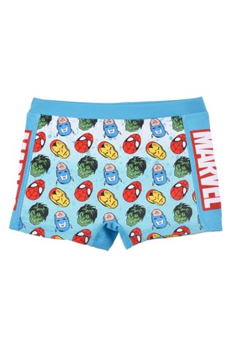 Marvel Avengers Bañador para Niño, Spider-Man Hulk Iron Man Capitan America Shorts de Baño Boxer, Bañador de Natación Infantil, Talla 8 Años, Azul