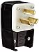 Leviton 9332-P 30 Amp, 125/250 Volt, Straight Blade, Plug, Industrial Grade, Non-Grounding, Angle, Black