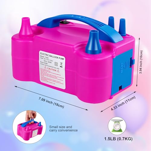 Miniatura 9 de Motorenbau Bomba De Globo Eléctrica, 220v 600 W Bomba De Globo Inflable Con 2 2 Boquillas, Bomba Portátil Para Fiestas, Bodas, Decoraciones De Cumpleaños