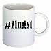 Kaffeetasse #Zingst Hashtag Raute Keramik Höhe 9,5cm ? 8cm in Weiß