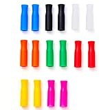 Wobye 16 PCS Silicone Straw Tips, Reusable Silicone Tips Covers Fit for 0.32