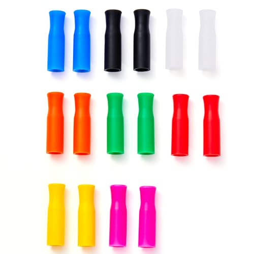16 puntas de silicona para pitillos reutilizables multicolor miniatura 1