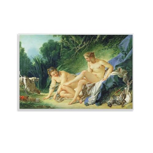 Toile François Boucher Diana au bain décoration salon haut de gamme
