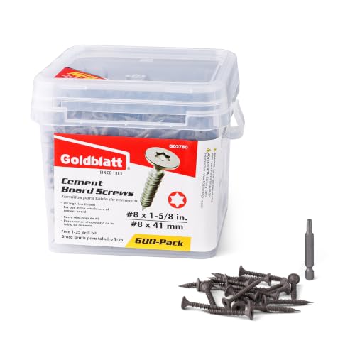 Goldblatt Cement Board Screws #8 x 1-5/8 in. T25 Torx, 600-Pack