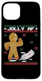 Custodia per iPhone 15 Plus Jolly AF Gingerbread Man Body Builder Ugly Maglione Natale