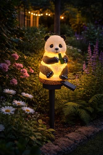 Image of CBK Panda Garden Solar Lights Outdoor Cute Bird LED Decorative Waterproof Garden Stake Lights, Lawn Lamp Light for Garden, Balcony, Patio, Yard Landscape Lighting