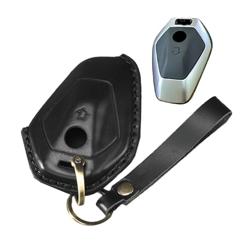 HIBEYO Custodia per chiave moto adatta per R1300GS 1300GS R1250GS R12 2023 2024 2025 ADV avventura moto custodia portachiavi in pelle portachiavi telecomando accessori B nero