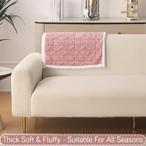 Image of HOKIPO 'Italian Caelora' Luxury Jacquard Plush Sofa Backrest Cover Mat 55x80 cm | Pack of 1 Anti Slip Backrest Mat, Misty Rose (AR-6225-PNK)