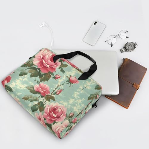 Maletín para portátil con estampado floral rojo, 13-15.6 pulg miniatura 7