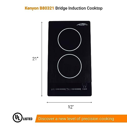 Kenyon Bridge Induction Cooktop, 2 Burners, Portrait Cooktop, Smart Touch Control, Energy-Efficient Cooking, Easy-To-Clean Cooktop, Black, 120 Volts #TOP1