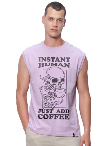 Gilet imprimé graphique homme pour un look streetwear lilas M