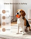 Jouets interactifs pour chiens, 2 Modes intelligents Balle à roulettes automatique, Boule à chiens auto-mouvante activée par mouvement avec corde LED Lumières & Chirpage d'oiseaux, USB-C Rechargeable pour les petits à grands chiens (Orange)