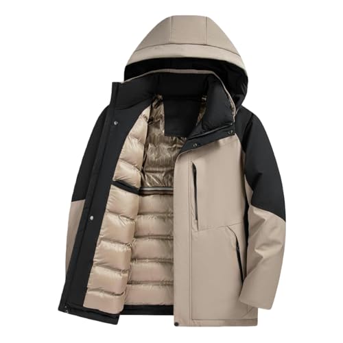 Chaqueta acolchada para hombre de invierno con capucha desmontable