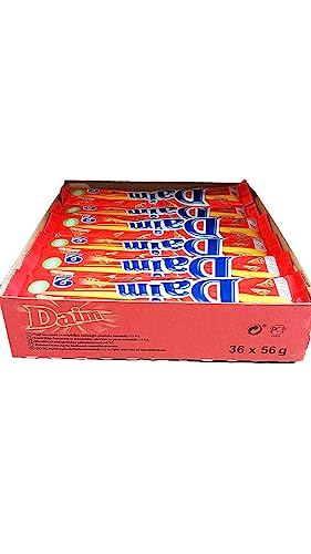 Barra de chocolate Daim (36 x 56 g) - crujiente caramelo de almendras cubierto con el mejor chocolate con leche - dulces suecos únicos y deliciosos