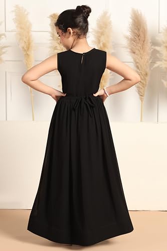 Image of Fashion Dream Girls Georgette Embroidered Maxi Dress|Ethnic Gown for Girls|Party & Wedding Dress for Kids