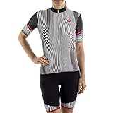 castelli Damen Illusione Jersey T-Shirt, Schwarz/Weiß, S