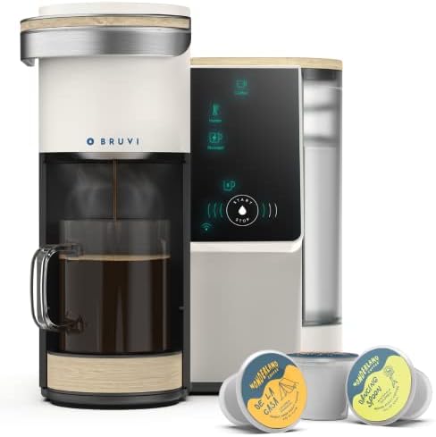 BRUVI The Bruvi Bundle | Single-Serve Coffee System | Includes 20 Coffee and Espresso B-Pods + Bruvi Coffee Brewer + Premium Water Filter Kit