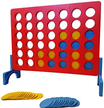Giant Connect 4 in a Row Outdoor Board Game | Large Family Fun Lawn & Yard Games | Jumbo Outside Game for Adults & Kids | Backyard Carnival Holiday Picnic Party Big Patio Games with Travel Bag