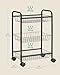 SONGMICS 3-Tier Metal Rolling Cart on Wheels with Baskets, Lockable Utility Trolley with Handles for Kitchen Bathroom Closet, Storage with Removable Shelves, Black UBSC03BK