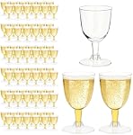 75 Pack Plastic Wine Glasses 5oz Reusable Stackable Cups, Disposable Wine Cups with Stem Stackable Plastic Goblets for Outdoor Parties, Weddings, Birthdays, Picnics