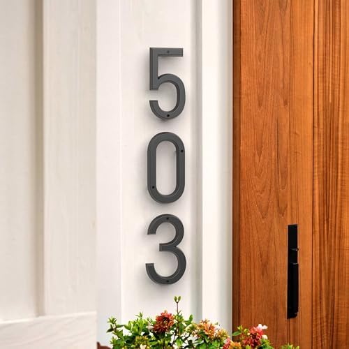 6" Floating House Number for Outside, Metal Modern House Numbers, 3D Modern Mailbox Number, House Address Signs with Nail Kit, Waterproof and Rustproof (6) - 3