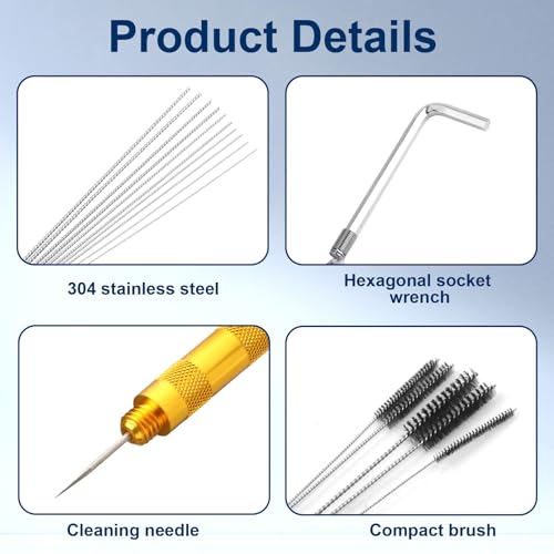 Image of 4 Pack Carburetor Cleaning Kit, Torch Tip Dirt Removal Set for Jets Nozzles Orifices, Throttle Body Tools for Chainsaw Motorcycle ATV Carb Welding Stove Shower Head Maintenance